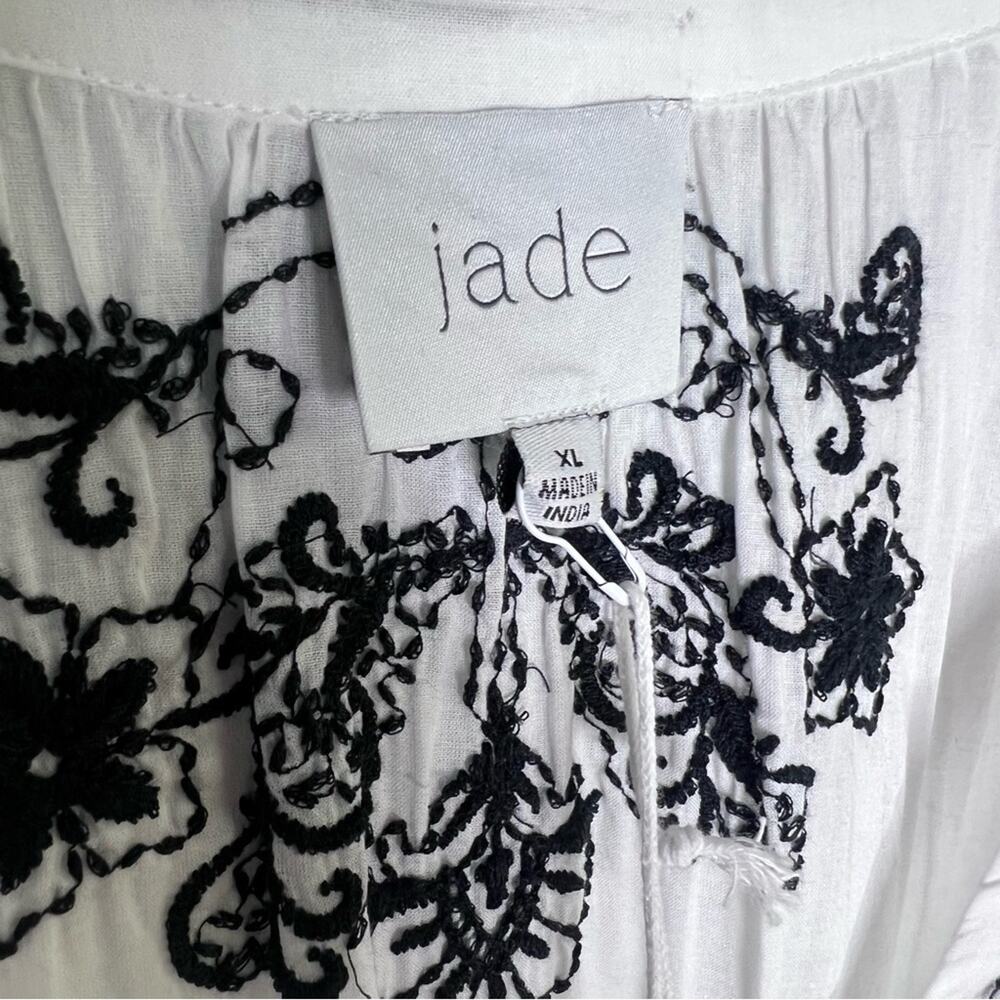 New Johnny Was  Jade Irenie Cam Tiered Midi Embroidered Dress White Sz XL - Picture 6 of 8